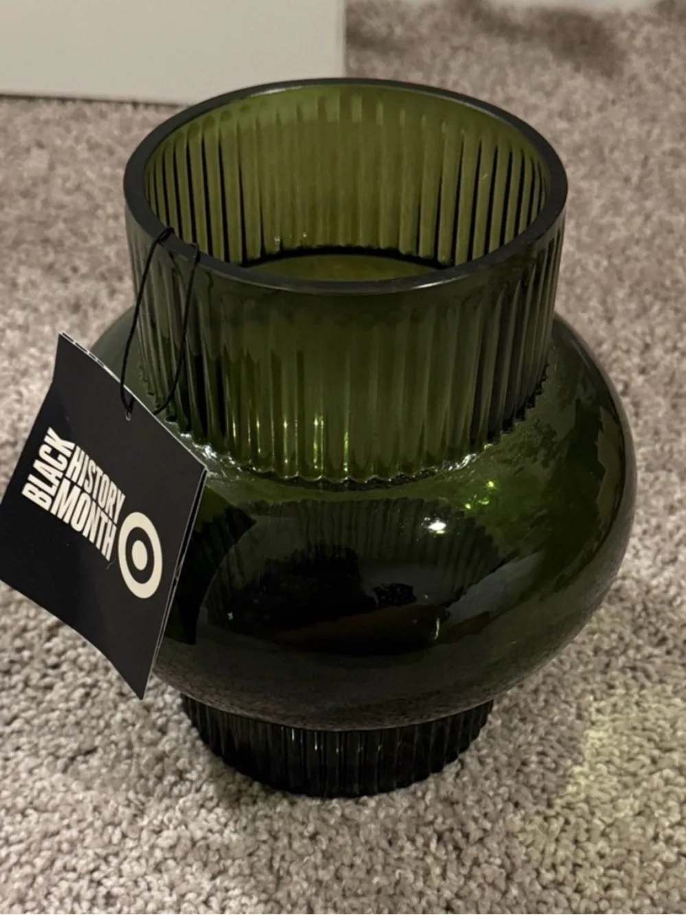Target Olive Green Ribbed Glass Decorative Vase